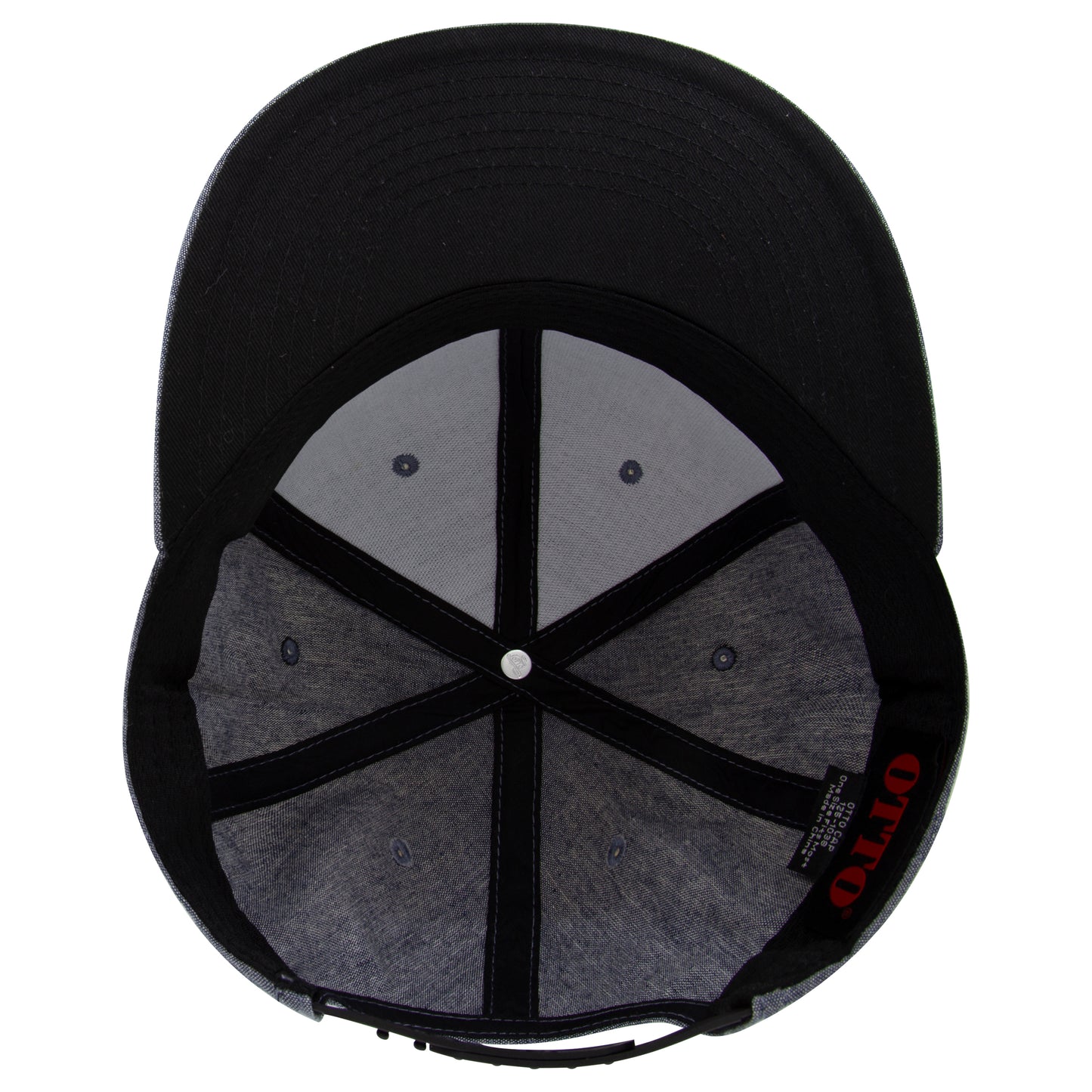 Black Crown Blank – Otto Cap 31-069 Mid Profile 5-Panel Baseball Cap (Structured Fit)