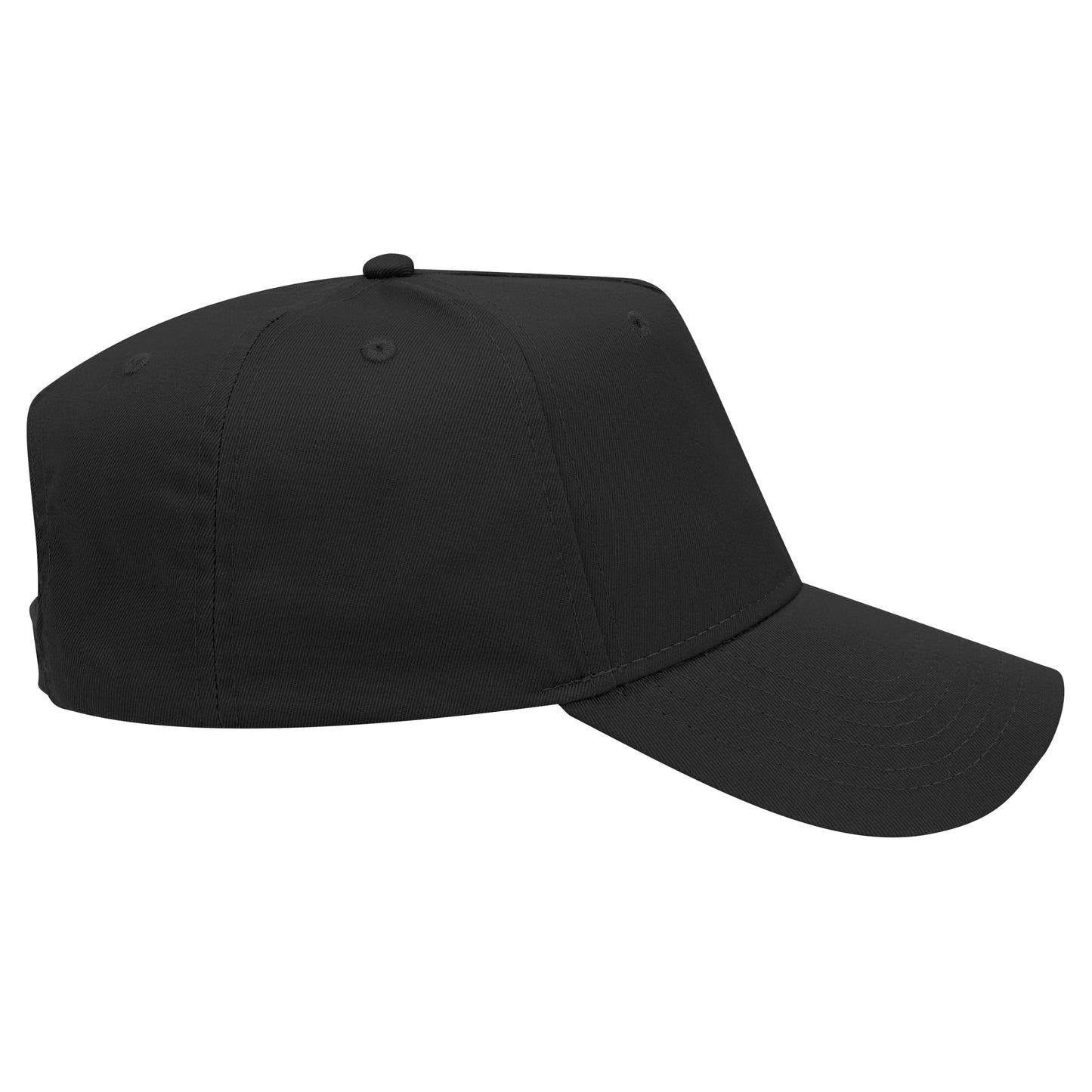 Black Crown Blank – Otto Cap 31-069 Mid Profile 5-Panel Baseball Cap (Structured Fit)