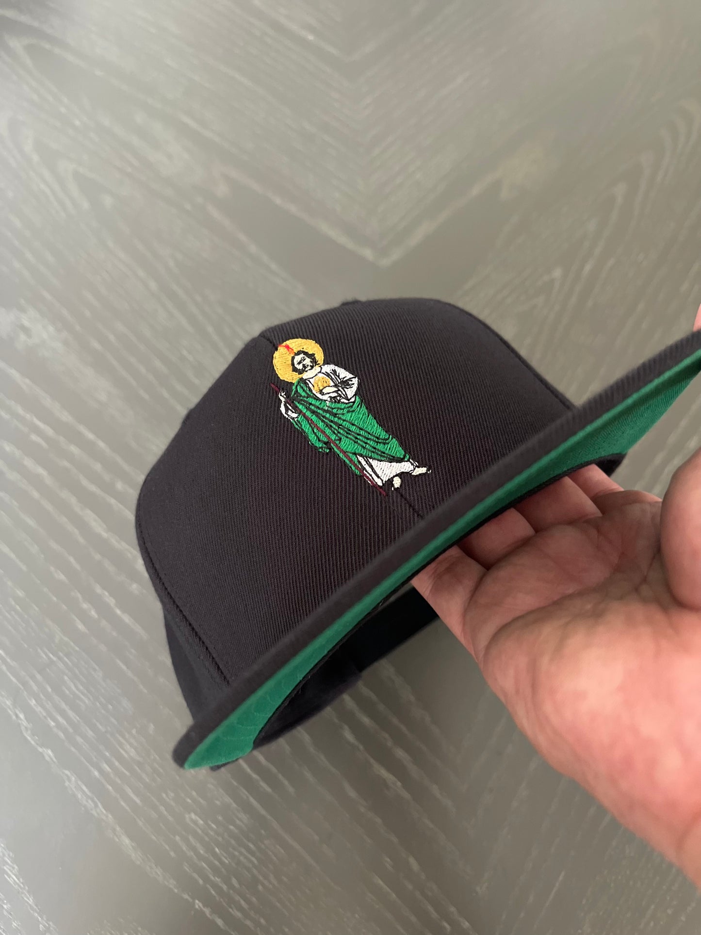 Crowned San Judas Tadeo — Embroidered Hat, snapback San Judas hat