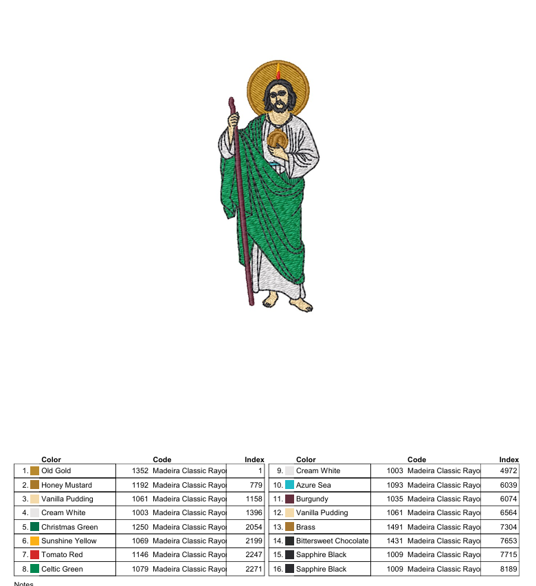Royal Sigil Download: San Judas Tadeo Embroidered Design (Sacred Patron Edition)