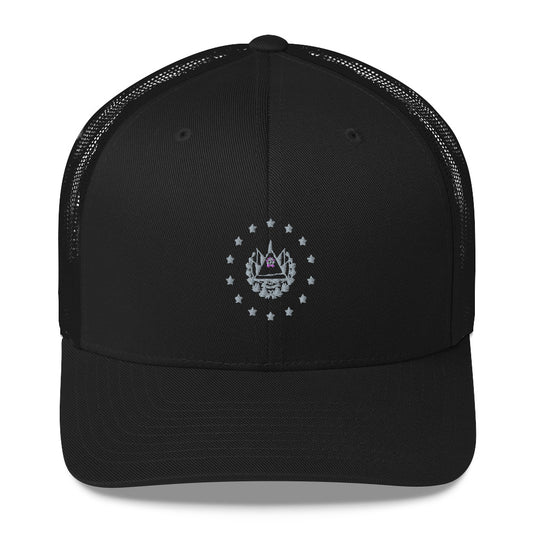 The New El Salvador crown embroidered hat, El Salvador Star sigil, Trucker style hat