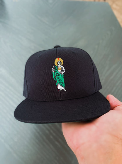 Crowned San Judas Tadeo — Embroidered Hat, snapback San Judas hat