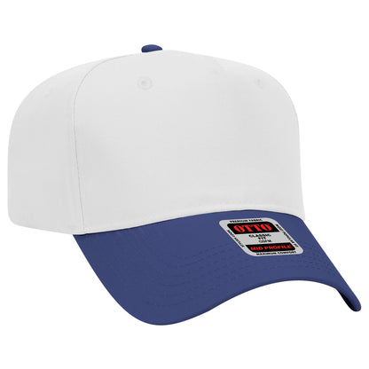 Black Crown Blank – Otto Cap 31-069 Mid Profile 5-Panel Baseball Cap (Structured Fit)
