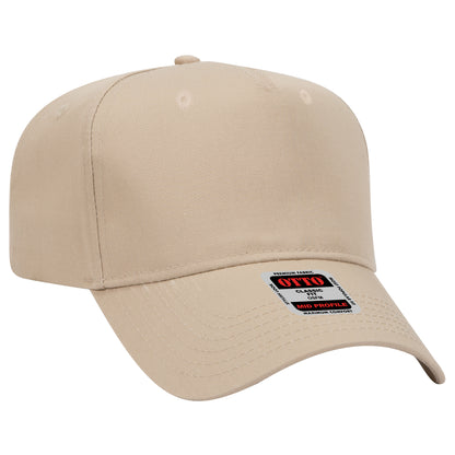 Black Crown Blank – Otto Cap 31-069 Mid Profile 5-Panel Baseball Cap (Structured Fit)