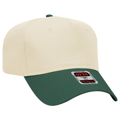 Black Crown Blank – Otto Cap 31-069 Mid Profile 5-Panel Baseball Cap (Structured Fit)
