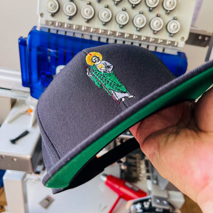 Crowned San Judas Tadeo — Embroidered Hat, snapback San Judas hat