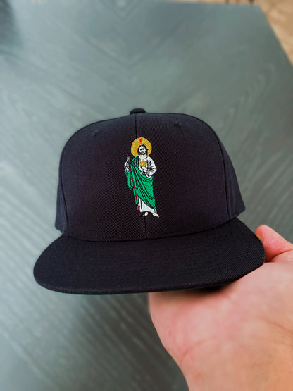 Crowned San Judas Tadeo — Embroidered Hat, snapback San Judas hat