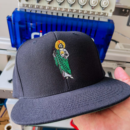 Crowned San Judas Tadeo — Embroidered Hat, snapback San Judas hat