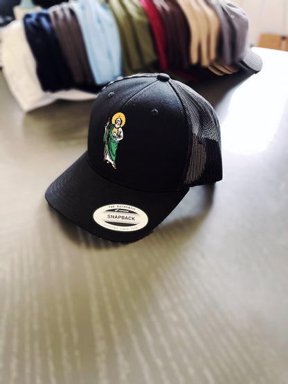 Crowned San Judas Tadeo — Embroidered Hat, snapback San Judas hat