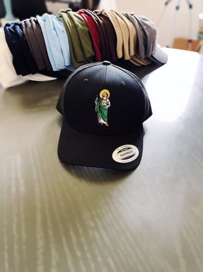 Crowned San Judas Tadeo — Embroidered Hat, snapback San Judas hat
