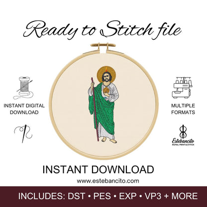 Royal Sigil Download: San Judas Tadeo Embroidered Design (Sacred Patron Edition)