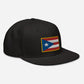 Gorra plana bordada con Bandera de Puerto Rico, snapback with Puerto Rican Flag