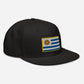 Gorra Plana bordada con Bandera de Uruguay,  snapback hat with Uruguay flag embroidered