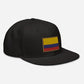 Gorra plana bordada con Bandera de Colombia, snapback hat with Colombian Flag embroidered