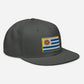 Gorra Plana bordada con Bandera de Uruguay,  snapback hat with Uruguay flag embroidered