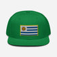 Gorra Plana bordada con Bandera de Uruguay,  snapback hat with Uruguay flag embroidered