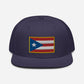 Gorra plana bordada con Bandera de Puerto Rico, snapback with Puerto Rican Flag
