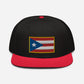Gorra plana bordada con Bandera de Puerto Rico, snapback with Puerto Rican Flag