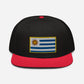 Gorra Plana bordada con Bandera de Uruguay,  snapback hat with Uruguay flag embroidered