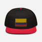 Gorra plana bordada con Bandera de Colombia, snapback hat with Colombian Flag embroidered