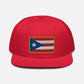 Gorra plana bordada con Bandera de Puerto Rico, snapback with Puerto Rican Flag